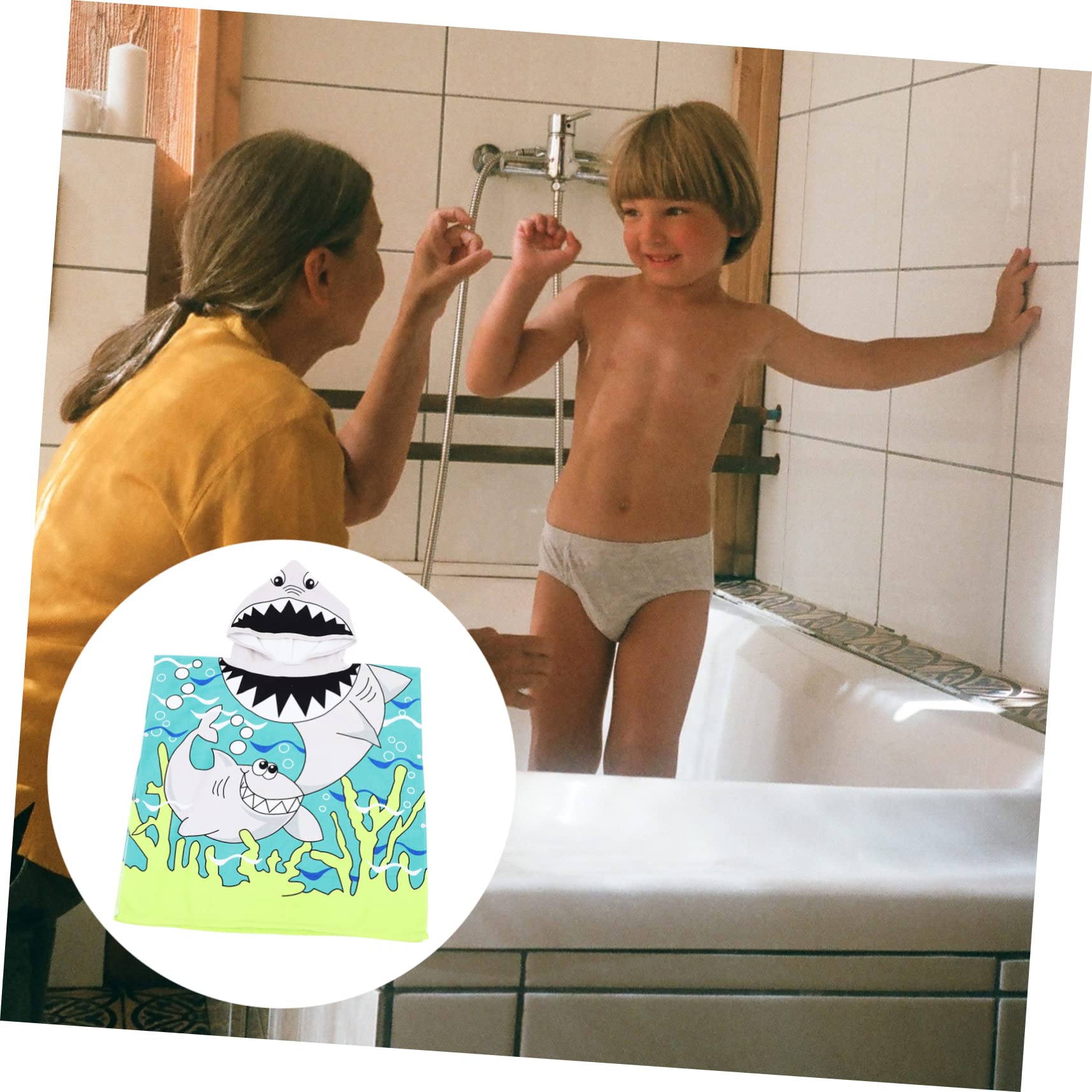 Lot De 3 Peignoirs À Capuche pour Enfants Serviette De Bain Absorbante Facile À Nettoyer Idéale pour Une Baby Shower ()