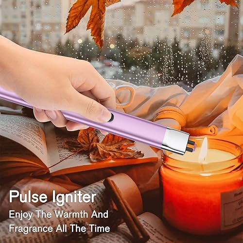 Miniatura 6 de REIDEA Encendedor electrónico de velas recargable por USB con bloqueo de seguridad, resistente al viento, disipación de calor rápido, interruptor