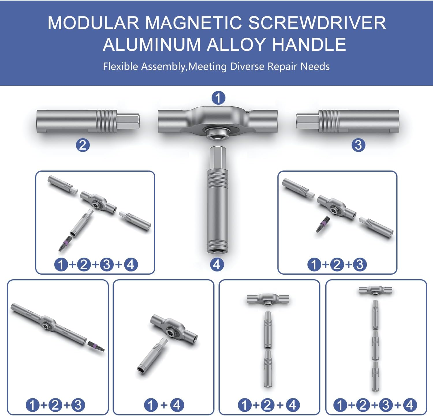 24 in 1 Magnetic Screwdriver Set, DIY Ratchet Screwdriver Set, Multi Bit Magnetic Drive Set with Detachable Ratchet Handle Portable Compact Repair Tool Kit for Furniture Computer Bicycle