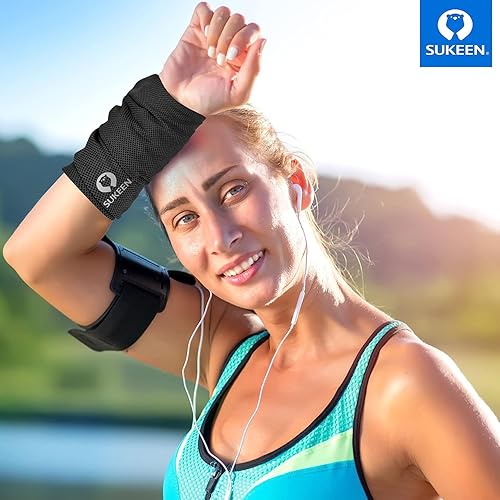 Miniatura 6 de Sukeen Toalla de enfriamiento (40 x 12 pulgadas), juego de toallas de hielo, toalla suave y transpirable, toalla de microfibra para yoga, deporte,