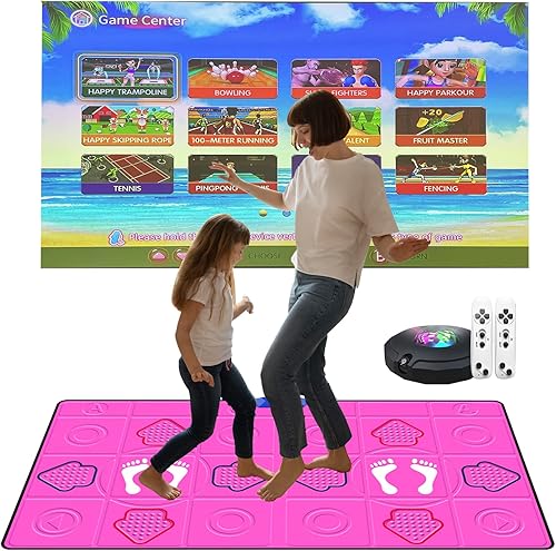 Ganggend Tapete de baile doble para niños y adultos, HDMI inalámbrico musical electrónico con cámara HD, juegos de baile para TV, 2 controladores de