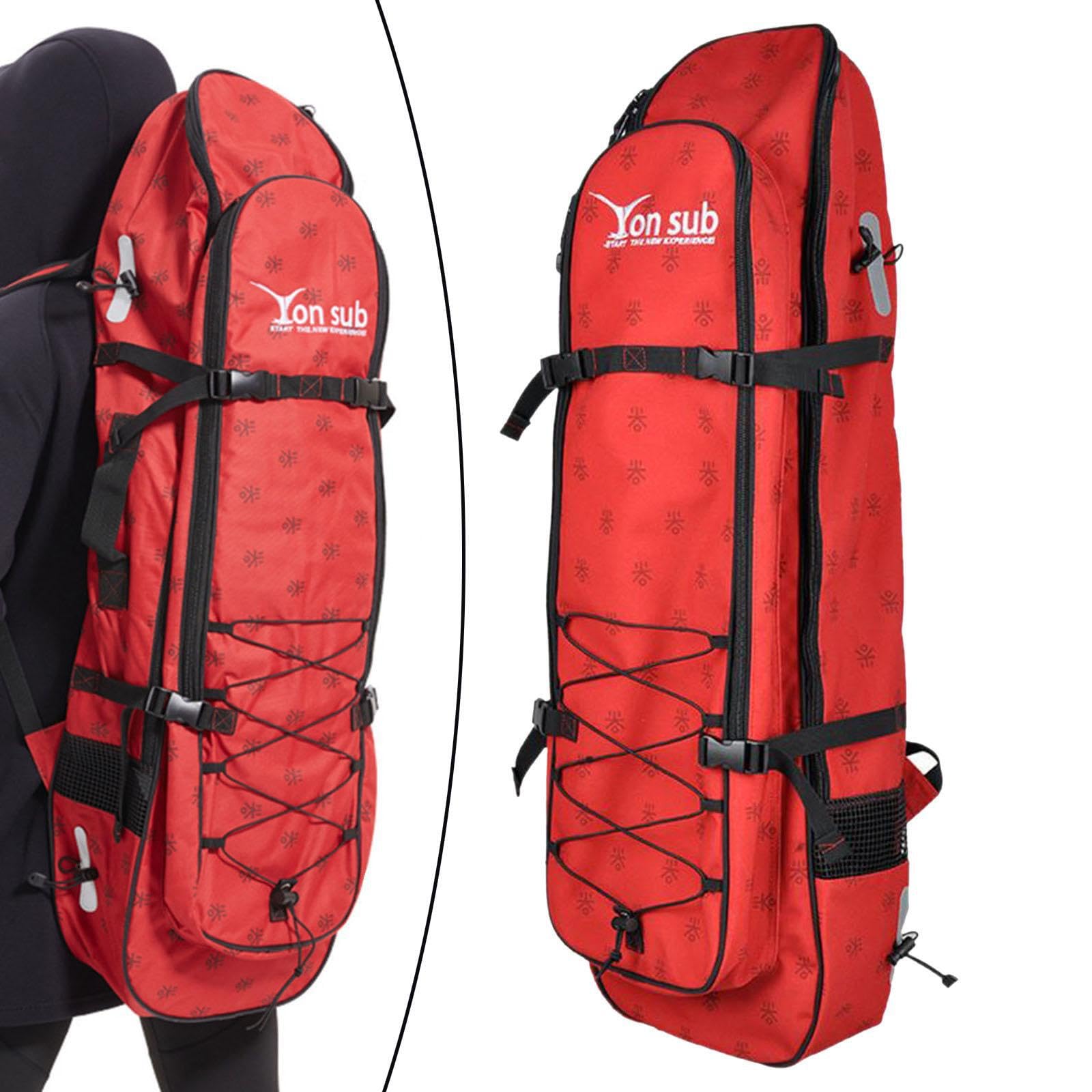 Sac à Long Palmers pour la plongée en apnée et Le Snorkeling, | d'un filet respirant et d'un système de drainage, idéal pour la marche. Le sac possède un compartiment principal à grande