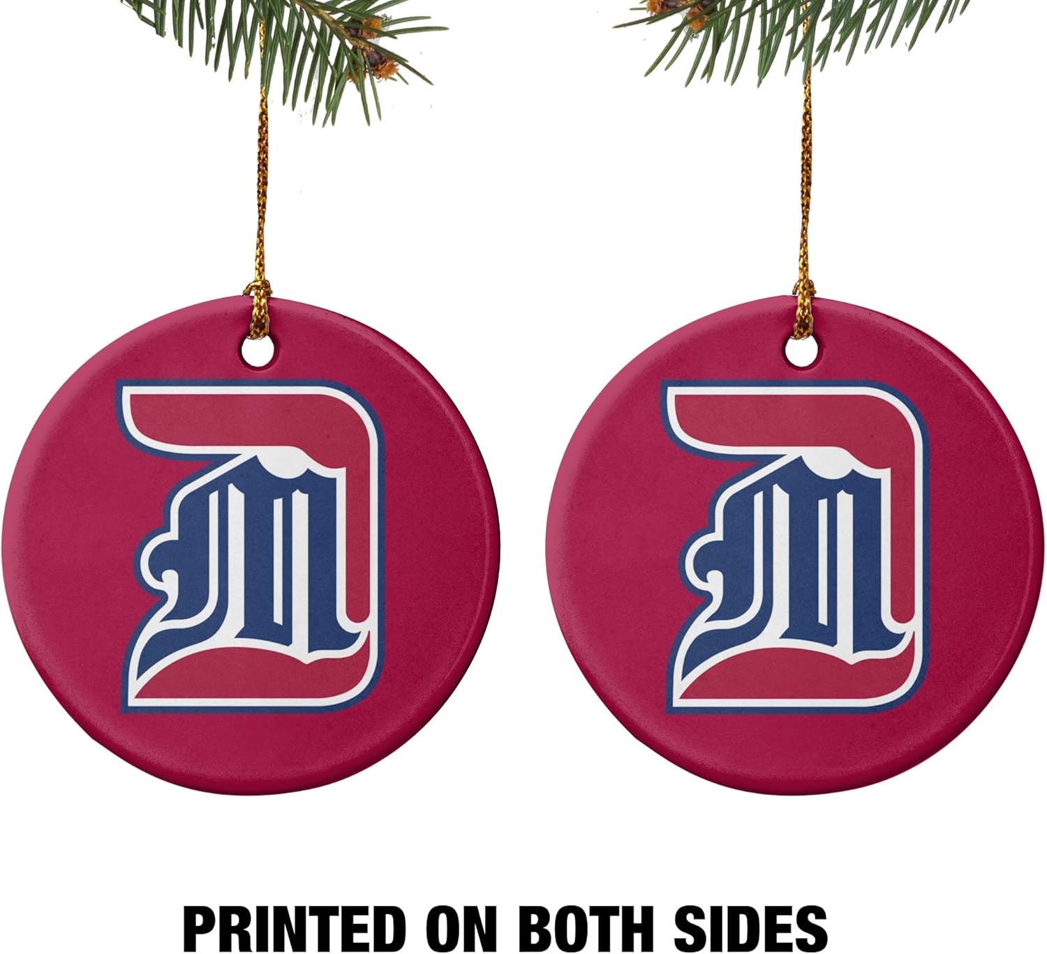 GRAPHICS & MORE University of Detroit Mercy Primary Logo Porcelain Holiday Christmas Tree Ornament - 2.8" (7.1 cm) - Image 2