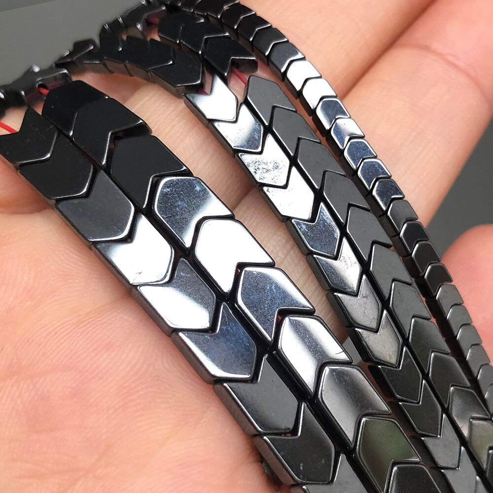 BEAD-NK454 158pcs Black Hematite V Shape Flat Triangle Loose Spacer Beads for Jewelry Making DIY Bracelet Accessories - 5X4mm