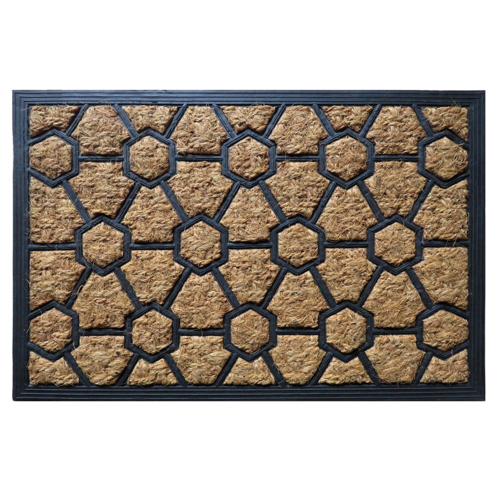atmah Pebbles Pattern Coir Doormat, Size 40cm x 60cm