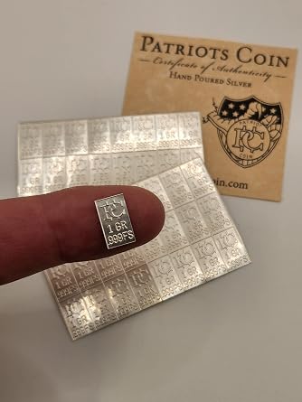 3 One Grain Pure Silver Bars .999 Fine Silver