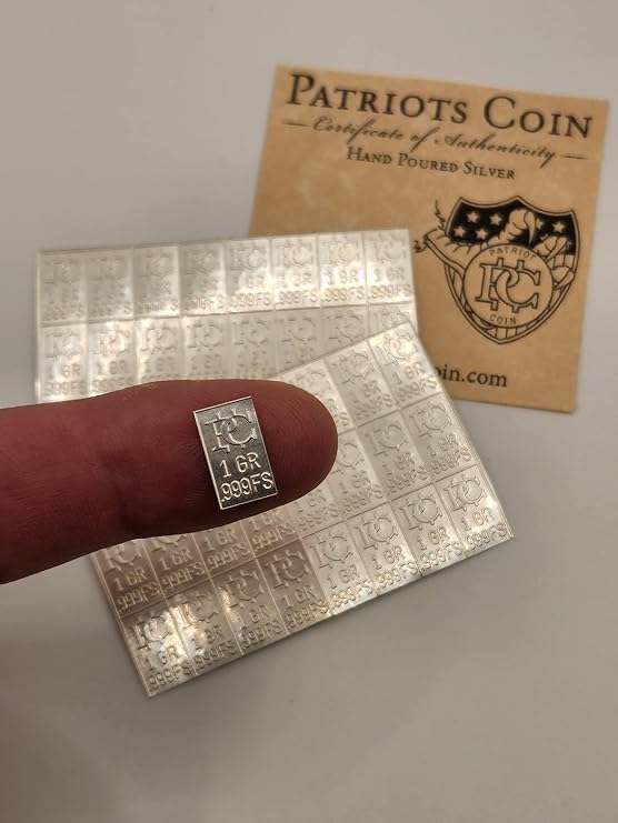 3 One Grain Pure Silver Bars .999 Fine Silver