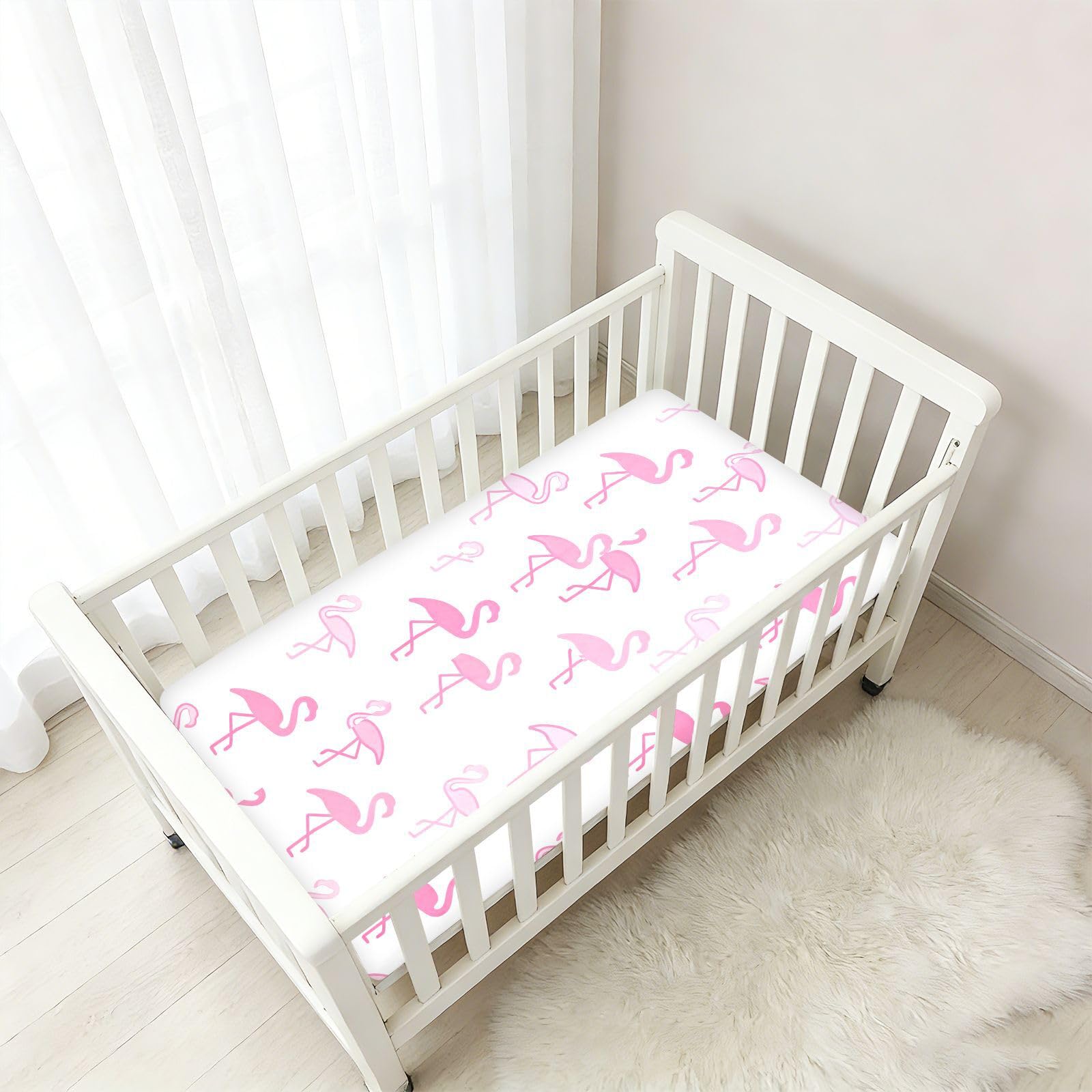 Flamingi pościel do łóżeczka dziecięcego bawełna Playard prześcieradło ultramiękka poszewka na pościel dla malucha do dekoracji pokoju dziecięcego 1 opakowanie