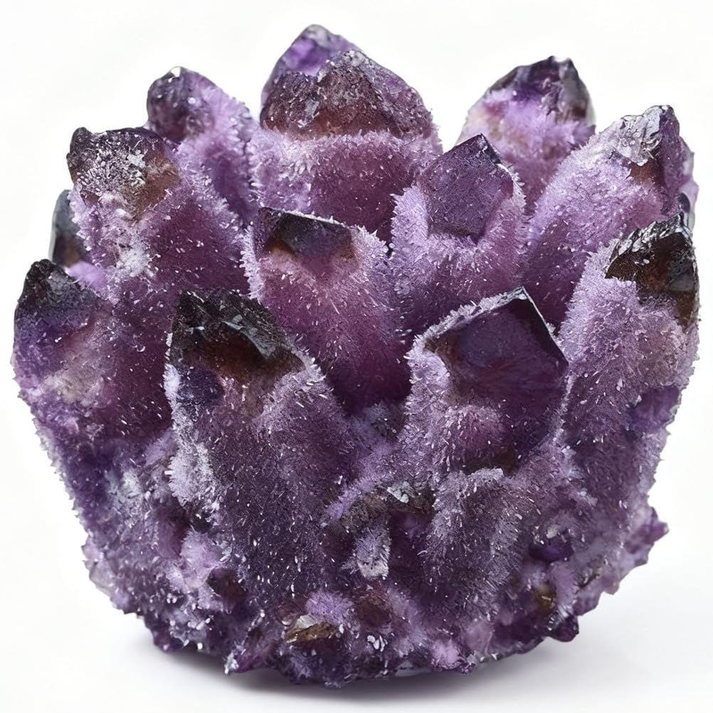 ITCLEYMDZV Clear Quartz Crystal Cluster Geode Raw Rock Stone Nature Ornament Protection Spiritual Divination Gifts 240-610G 1Pcs,Purple,610g