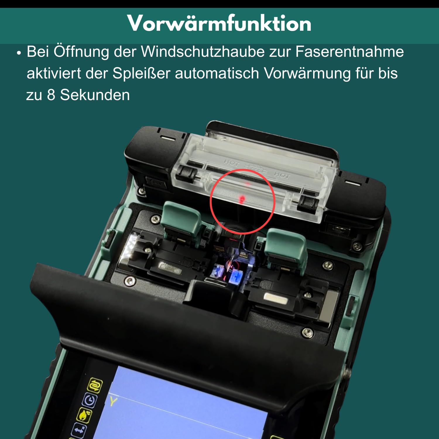 AI-6A+ Glasfaser Spleißgerät Touchscreen-Version Fusionsspleißgerät Fusion Splicer Kit Kernaligner mit 6 Motoren, OPM/VFL | 8s Spleißzeit, 18s Schrumpfzeit | Für SM/MM/DS/NZDS