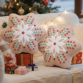 Lanpn Christmas Snowflake Pillows Set of 2, Christmas Decoration Winter ...
