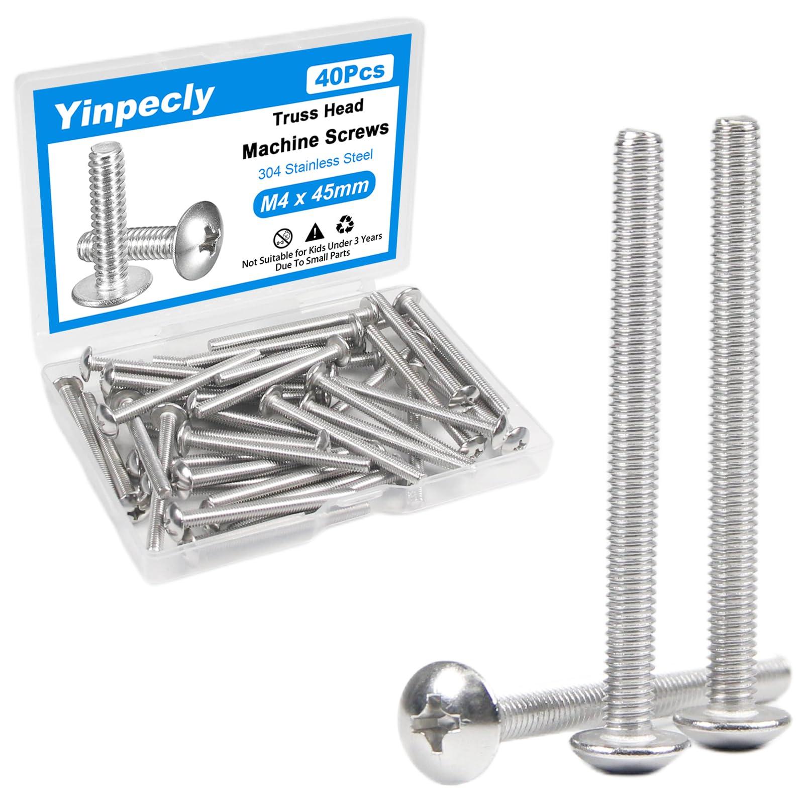 M4 Machine Screws - 40 Pack Truss Head -11