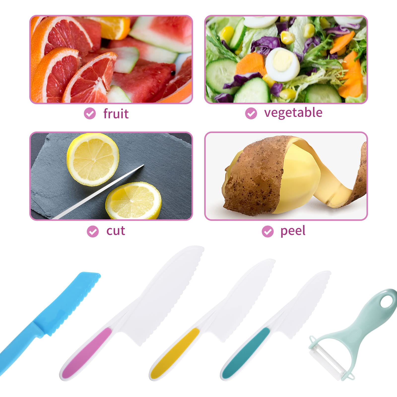 VINATO Set Coltelli da Cucina, Coltelli da Cucina da 7 Pezzi con Ceppo