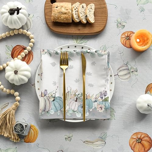 Miniatura 5 de Horaldaily Mantel rectangular de otoño de 52 x 70 pulgadas, para decoración de mesa de fiesta de pícnic, cosecha de otoño, naranja, acuarela,