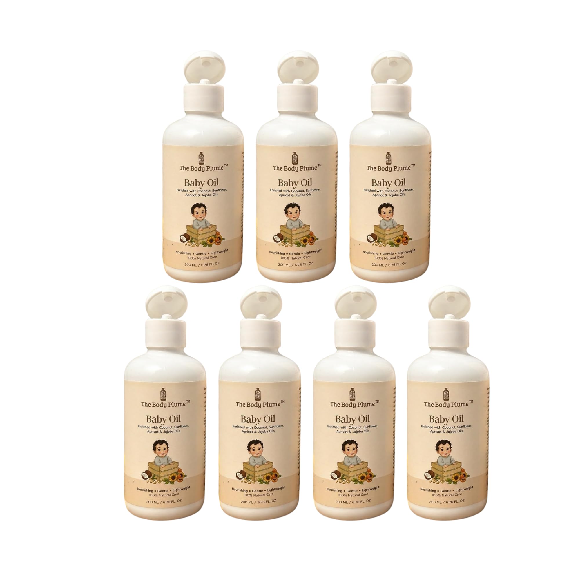 Baby Oil with Coconut, Sunflower, Jojoba & Apricot | 200ml | Lightweight Baby Massage Oil | Non-Greasy | Mineral Oil, Paraben, Silicone & Artificial Fragrance Free-image-21