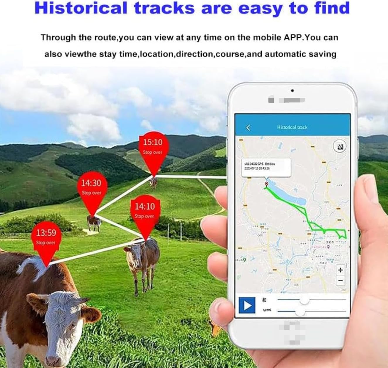 Localizzatore GPS solare per bovini e cavalli, collare impermeabile con batteria da 20000 mAh, design antifurto, connettività 4G, confezione da 10