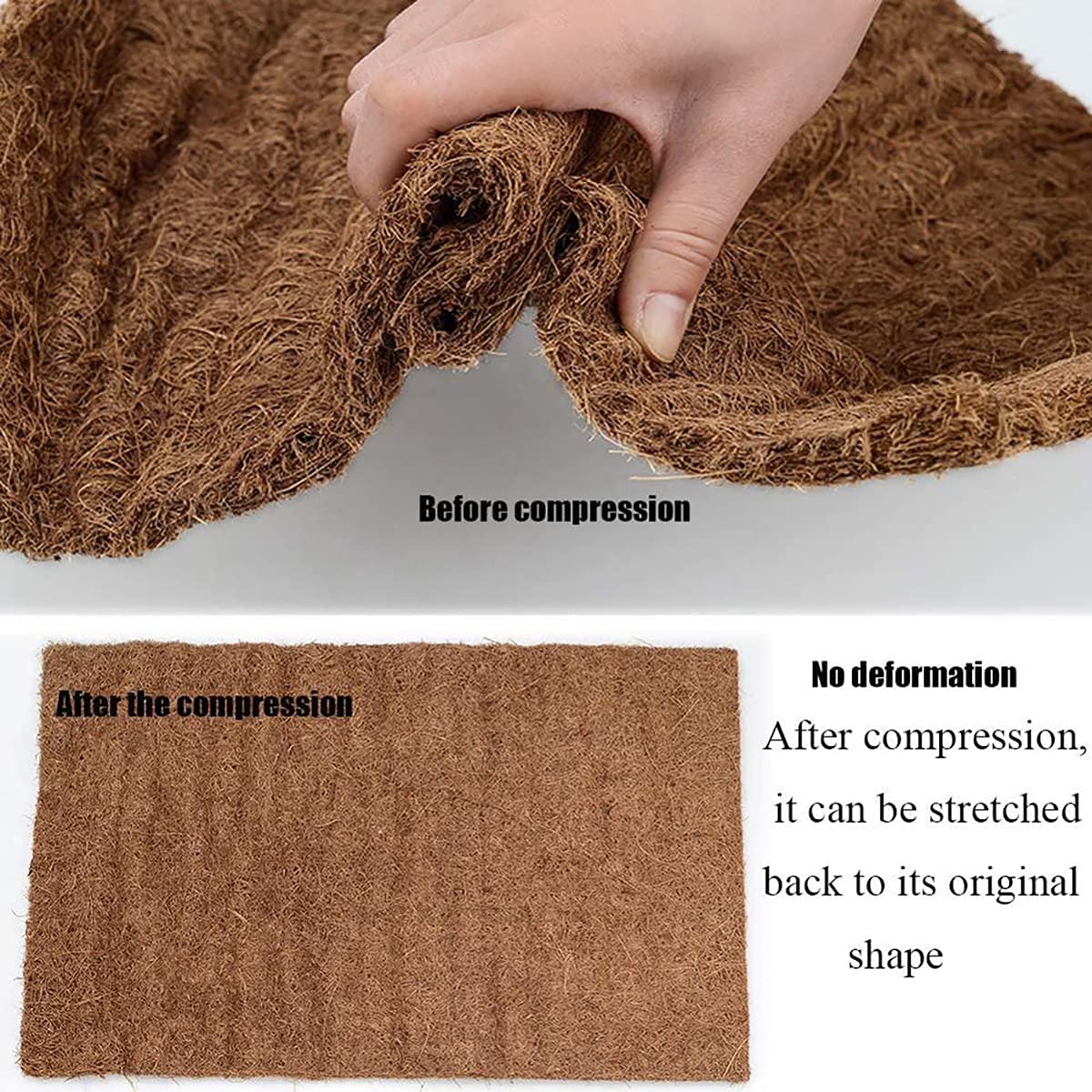 homeemoh 23.62x47.24 inch Reptile Carpet Natural Coconut Fiber Mat, Tortoise Carpet Mat for Pet Terrarium Liner, Coconut Fiber Reptile Bedding Supplies for Lizard Snake Chameleons Geckos