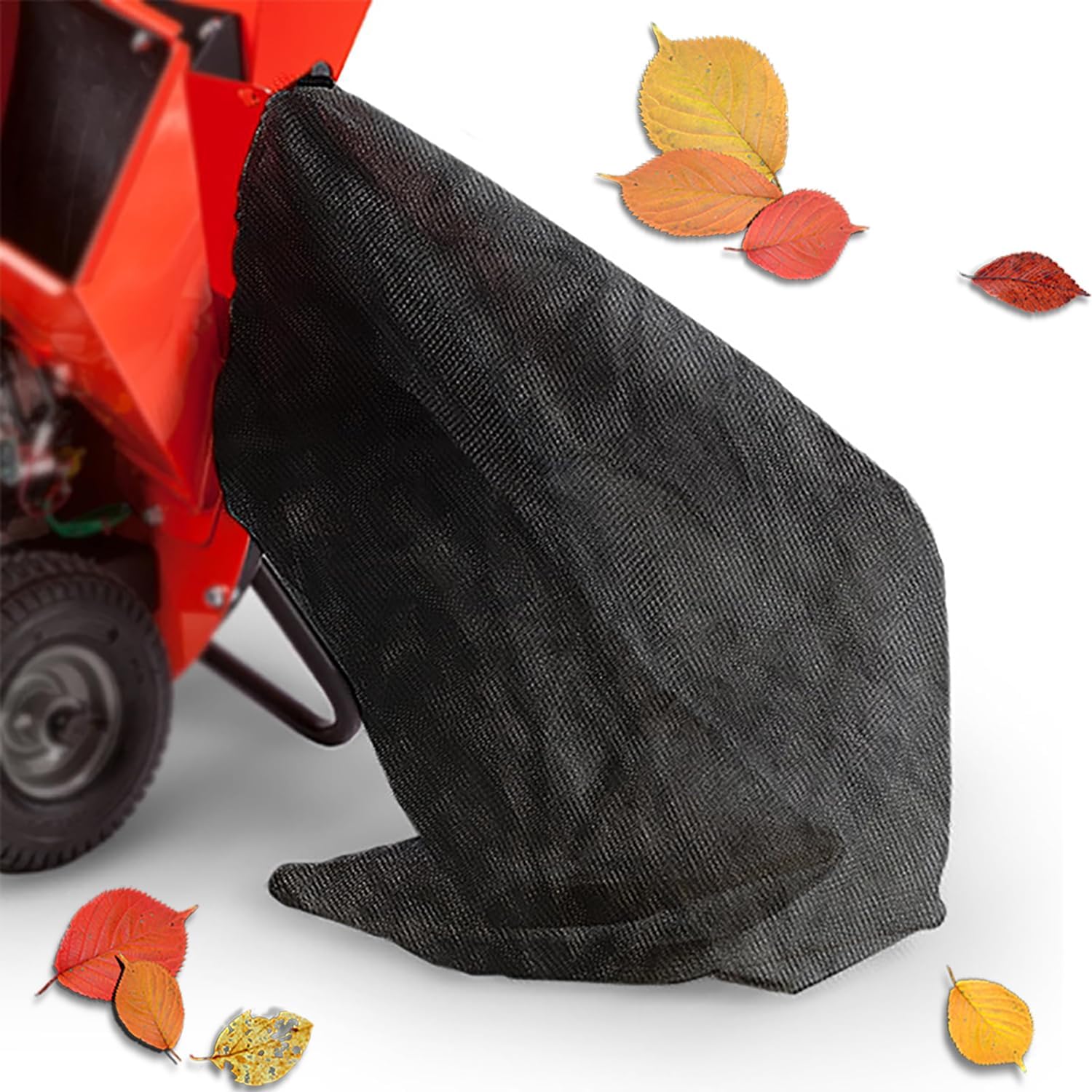 Wood Chipper Bag 24x48in Universal Wood Mesh Bag Leaf Shredder Replacement Bag Adjustable Opening, Sawdust Collection Bag, Leaf Collection Bags with Drawstring for Gardens Lawn & Yard