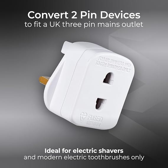Masterplug Shavingadaptor_01 Electric Shaver Adaptor, 50 x 48 x 46 mm, White