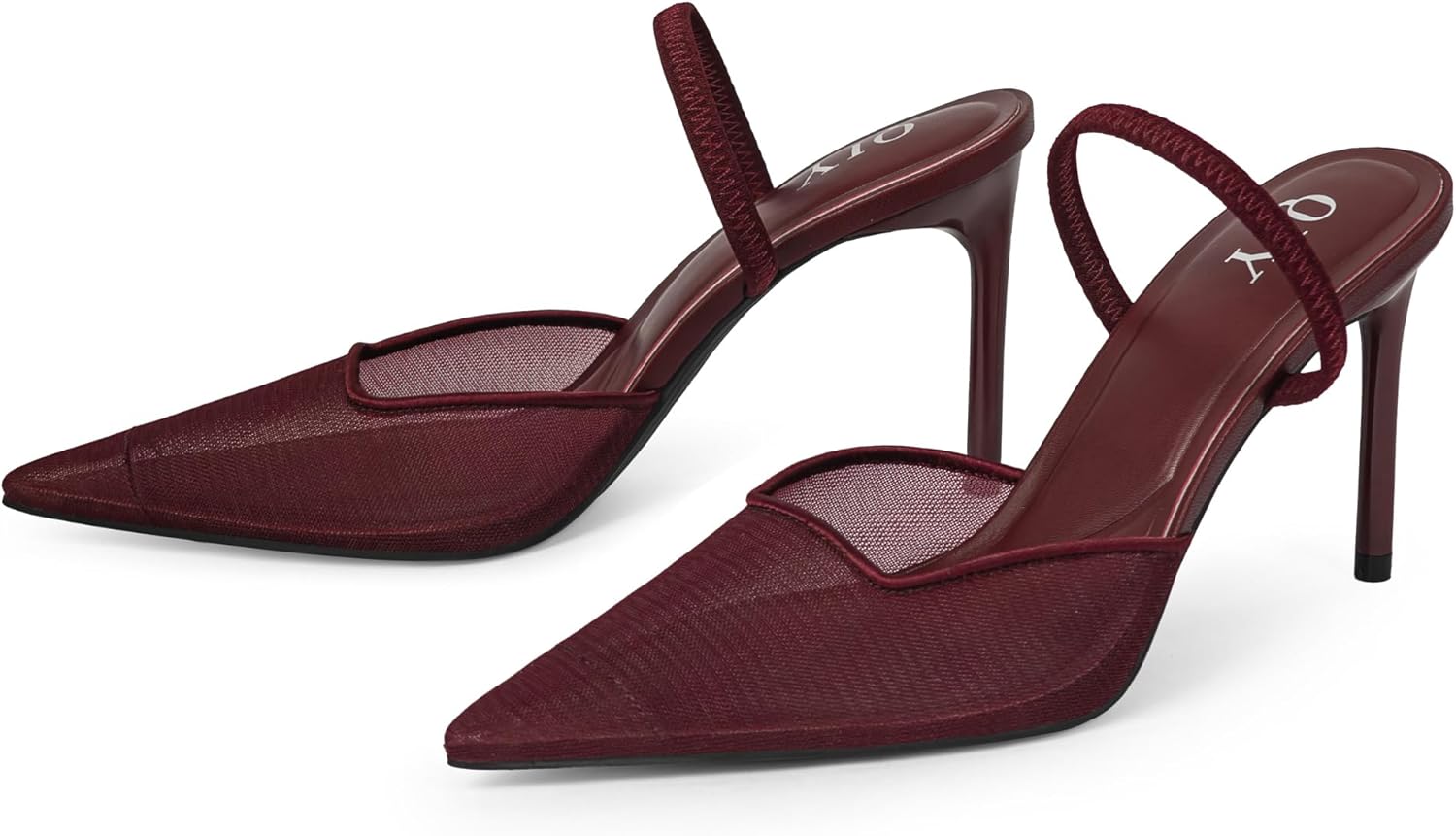 Mesh Heels for Women Pumps Closed Pointed Toe High Heels Stiletto Heeled Mules Sandals Dress Shoes - Image 7