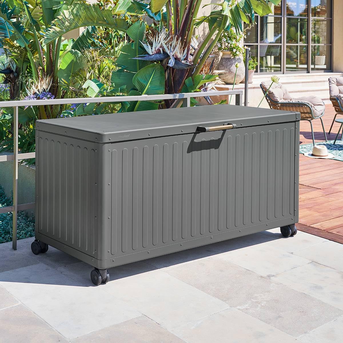 Hespéride - Coffre de rangement edenio graphite l 182,2 x 78 x 89,4cm en aluminium