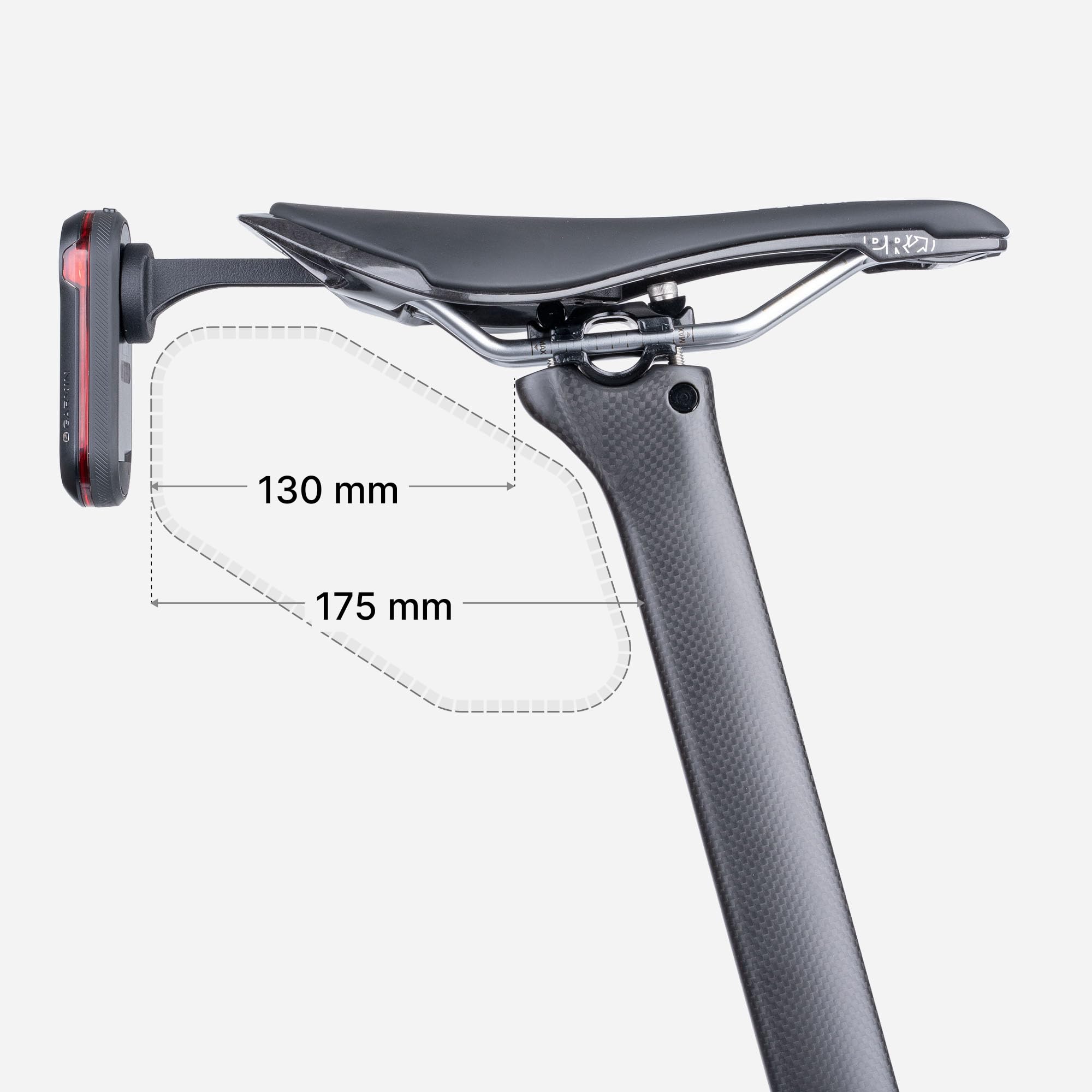 Supporto sella - compatibile con sella Shimano PRO Stealth - compatibile con Garmin Varia 515, RearVue 820 & AirTag