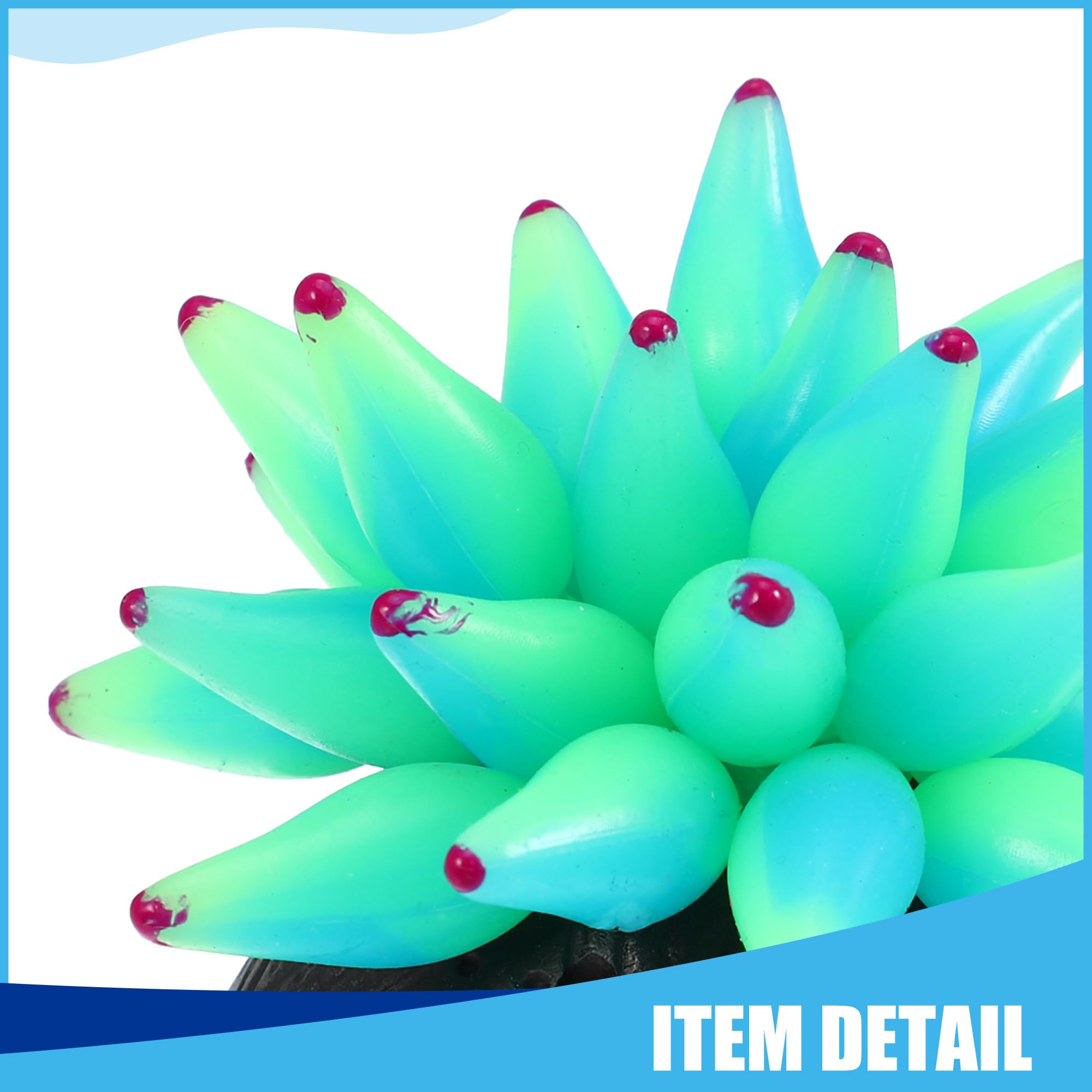 CAPASTEC Aquarium Simulation Bubble Coral, Silicone Fluorescent Coral Glow Ornaments Fish Tank Decoration (Green) - Image 4