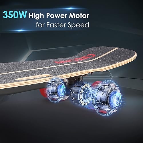 Miniatura 2 de Caroma Patineta eléctrica patineta eléctrica de 350 W con control remoto inalámbrico para adolescentes adultos velocidad máxima de 124 MPH rango