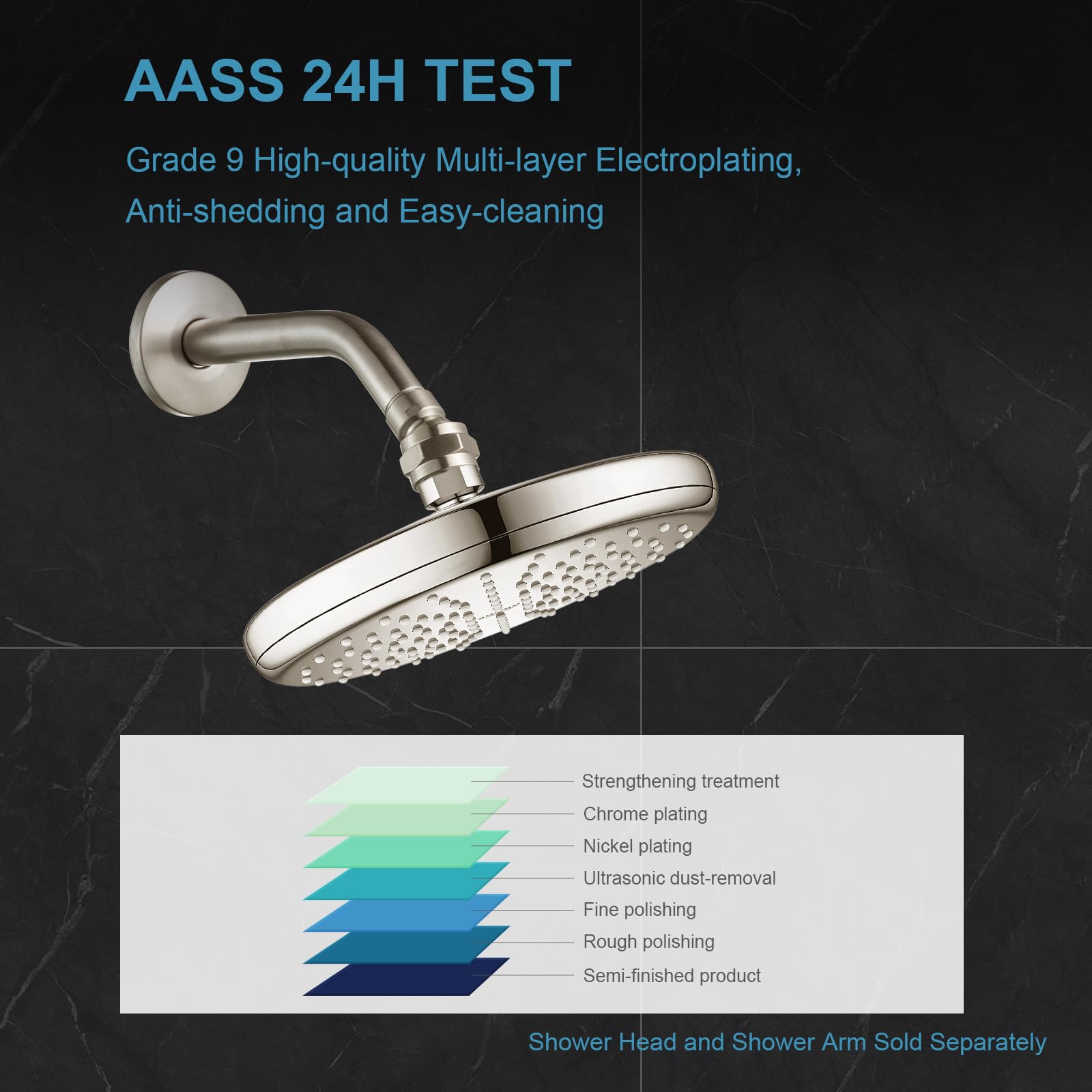 Shower Head Swivel Ball Adapter, Brushed Nickel All