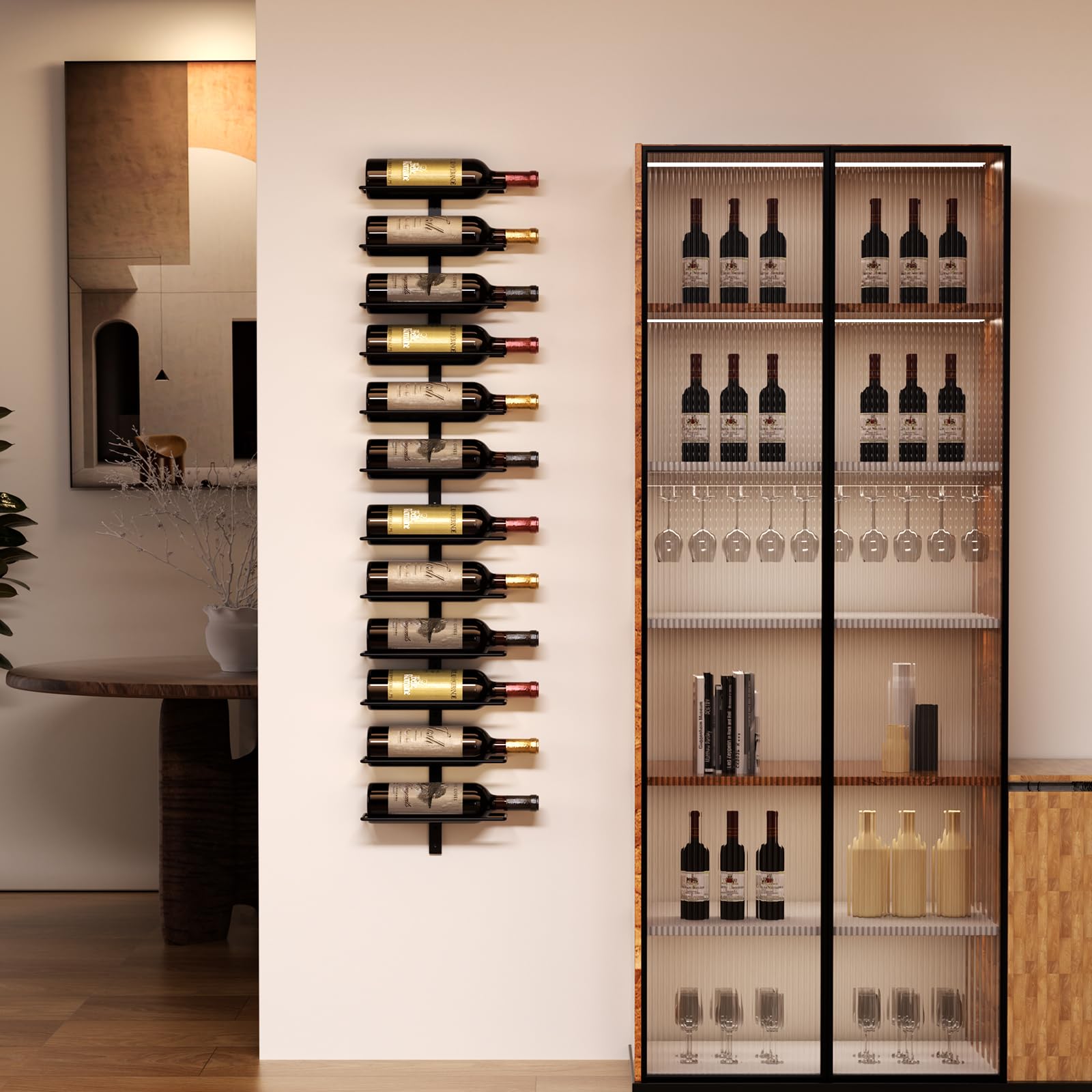 TJ.MOREE Wine Rack Wall Mount for 12 Bottles, Metal Holder for Wine Champagne, Liquor Storage - Image 4