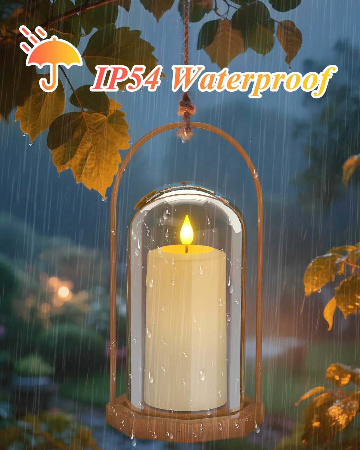 SoulBay LED Kerzen Outdoor Aufladbar mit Timerfunction für Garten 4er Set | Aufladbare Kerzen mit Ladestation & Fernbedienung, Wasserdicht LED Stumpenkerzen für Party Zimmer Halloween Deko Weihnachten