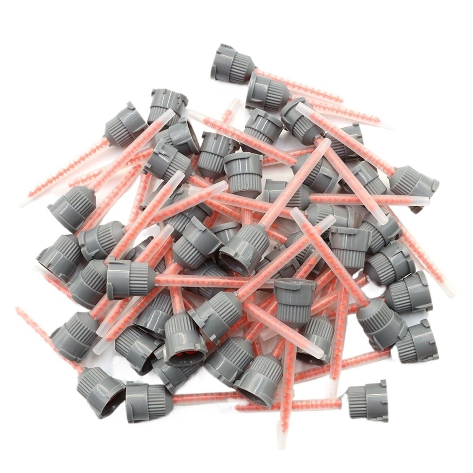 Square Static Mixer Nozzle Tube Tip 100pcs Epoxy Mixing Nozzle Mixer Adhesive for Glue Gun Applicator MB3.2-16L Gray Static Mixing Tube Mixing Head