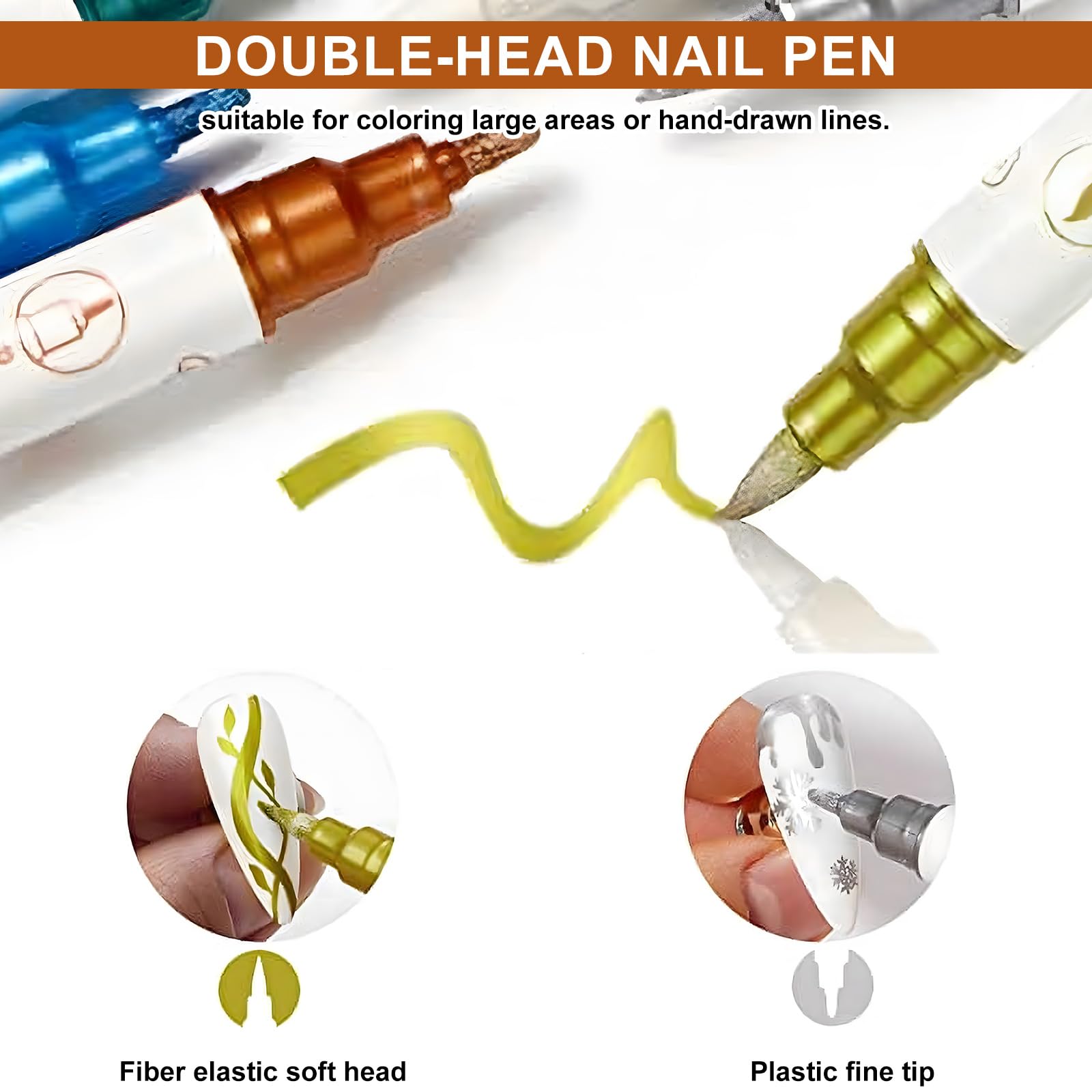 10pcs 3D Nail Art Pens Set Nail Art Tools for 3D Nail Polish Pens Graffiti Nail Drawing Pen Nail Polish Pen Manicure for Painting Nails DIY Nail Art Beauty Adorn for Women Girls, Double Tips - Image 2