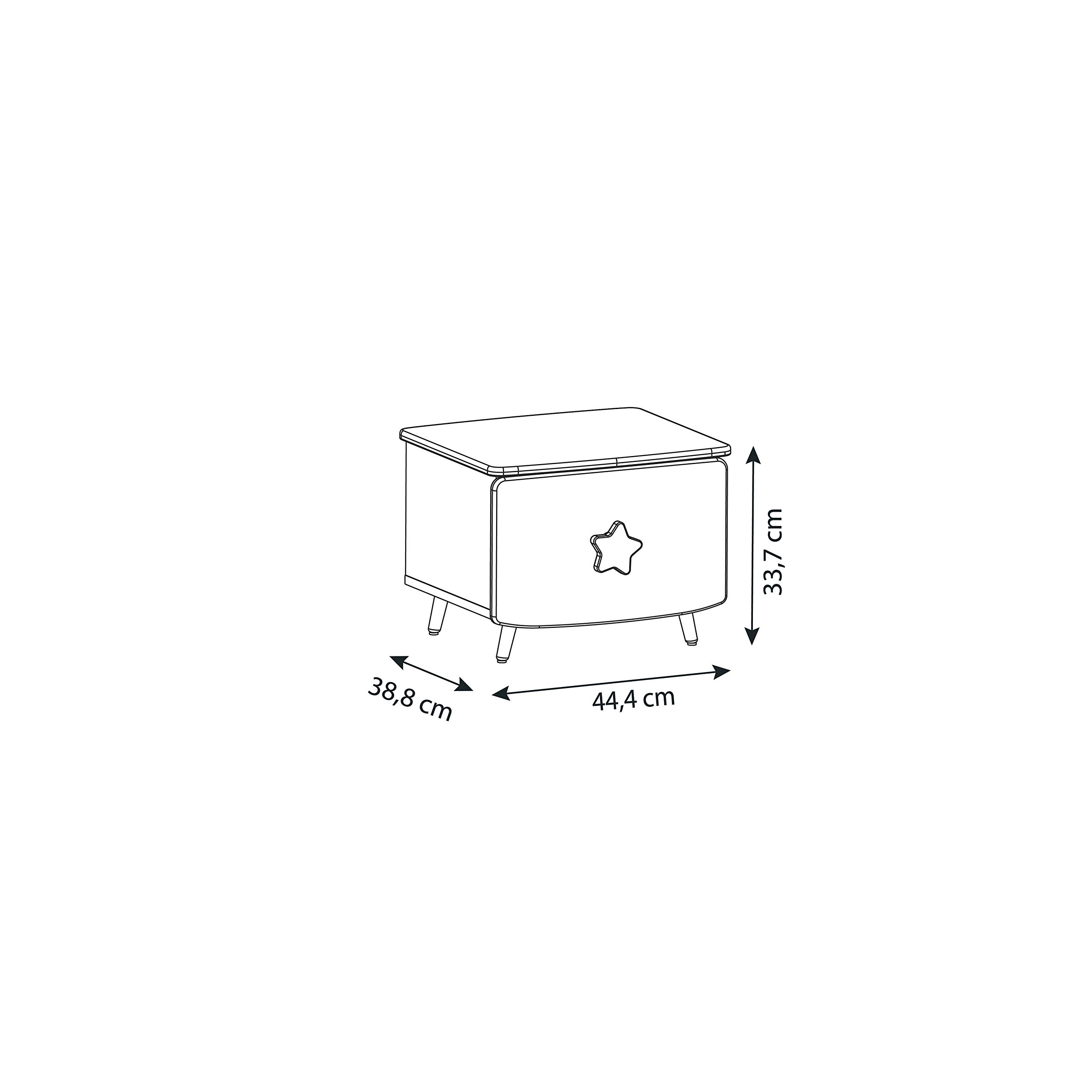 Demeyere Table de Nuit Enfant Rose Pâle avec Poignée Etoile à Paillettes – Peinture Non Toxique – Petite Table de Chevet (34 cm de Haut) Qui s’Intègre à Notre Collection Meubles de Chambre d’Enfant