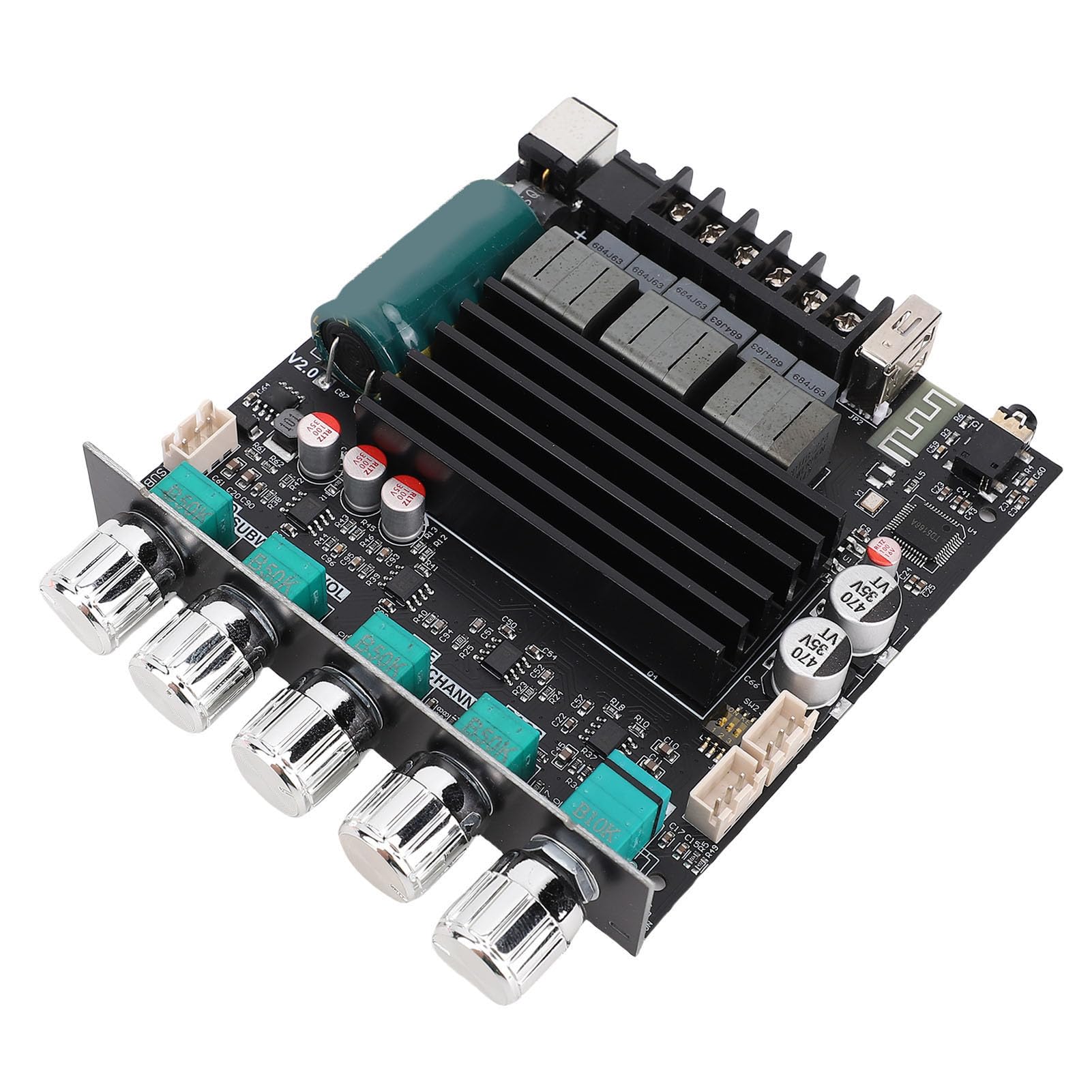 HUIOP Módulo Amplificador de Subwoofer de Alimentación Compacto 5.1 Diseño