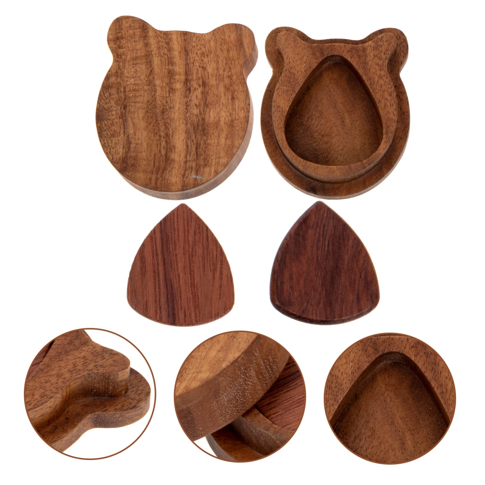 ibasenice 5sätze Holz-Gitarren-Plektrum-Set Mit Aufbewahrungsbox Ergonomisch Gestaltet Langlebig Und Leicht Für Musiker Und Gitarristen Inklusive Plektren Für Besseren