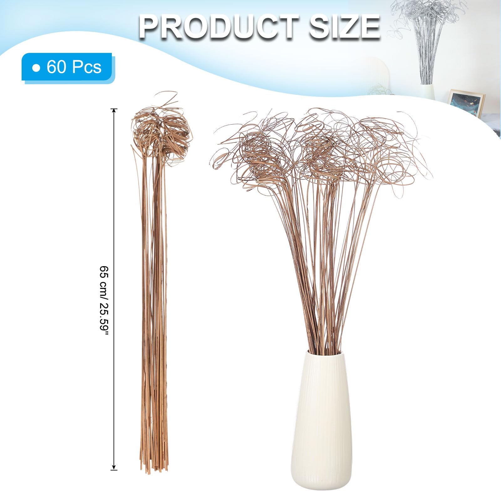 PATIKIL Ramo Arricciato, 60 Pz Rami di Salice Naturali Essiccati Rametti Alberi di Natale Ornamenti per Casa Cucina Matrimonio Fai da Te Artigianato Ghirlande Vasi Decor Regalo, Legno