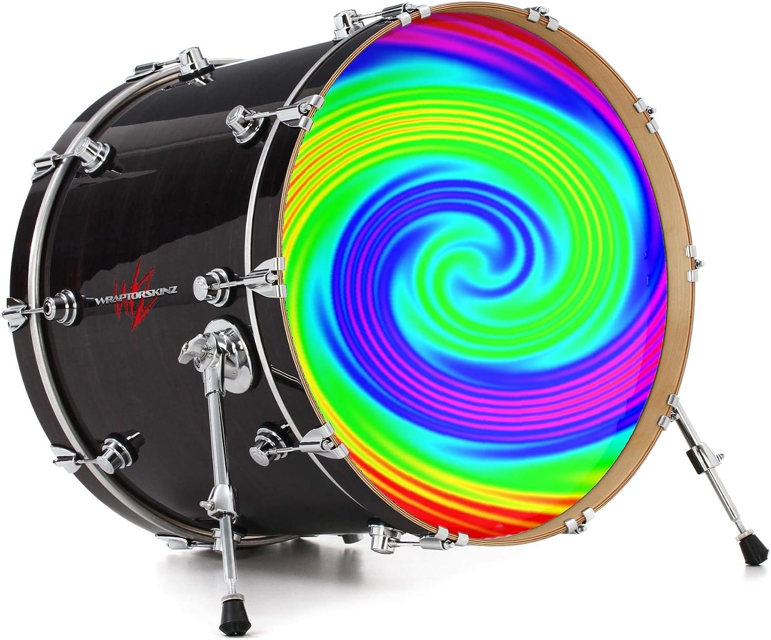 Vinyl Skin Decal Wrap for 22" Bass Kick Drum Head Rainbow Swirl - DRUM HEAD NOT INCLUDED