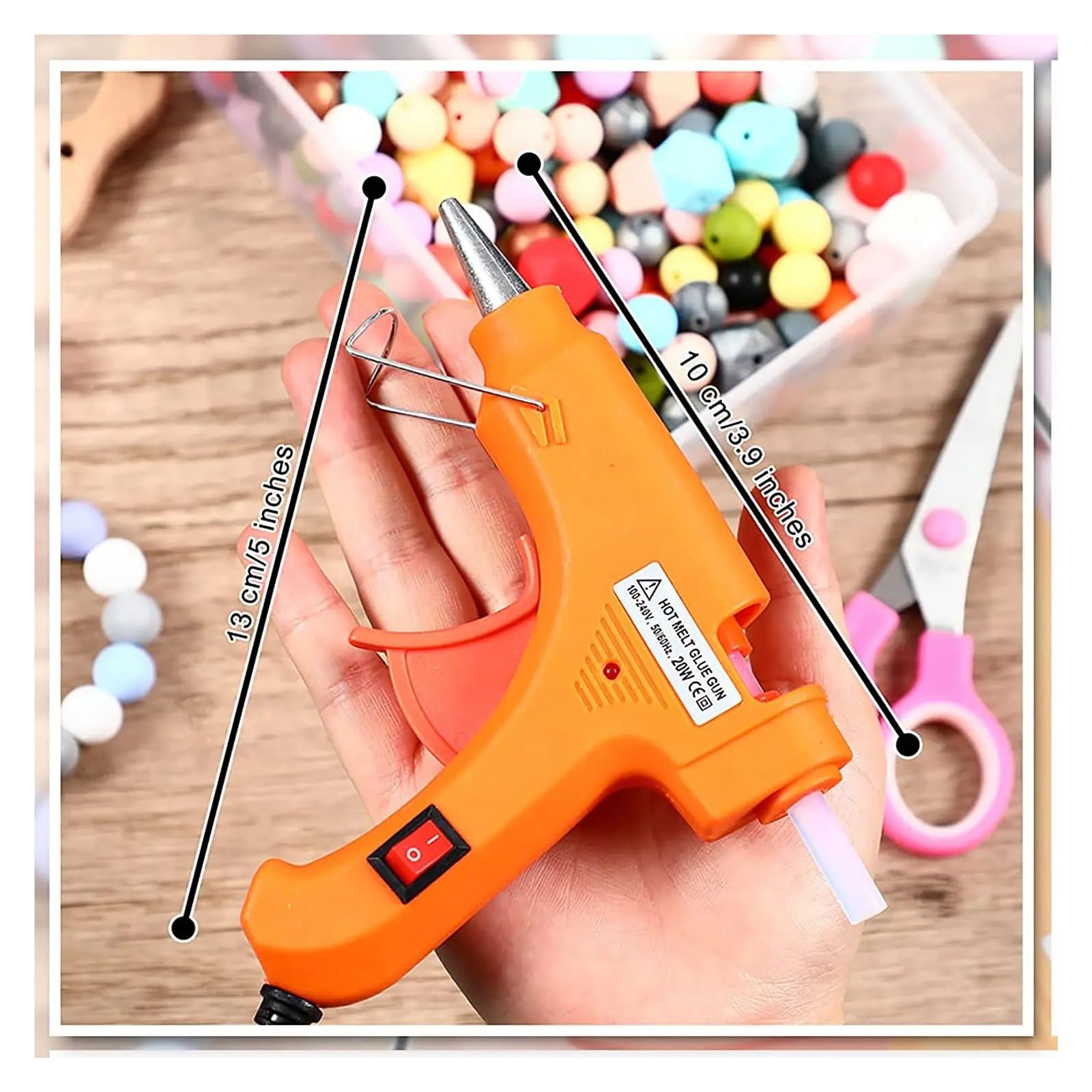 Pistola de pegamento caliente Mini Pistola De Pegamento Caliente De 20W, Pistola De Pegamento De Fusión En Caliente De Calentamiento Rápido For Manualidades, Escuela, Artes DIY, Reparaciones Rápidas E