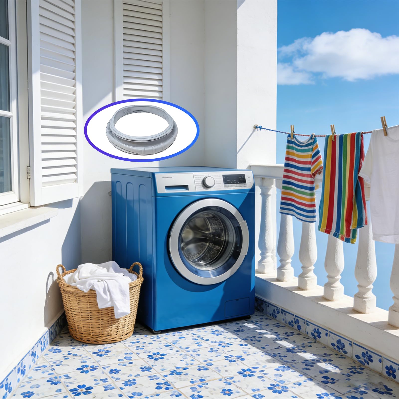 Lavadora Lavadora de Puerta para protección de máquinas, supresión de Ruido y prevención de daños a la Ropa en ciclos, Junta de Puerta