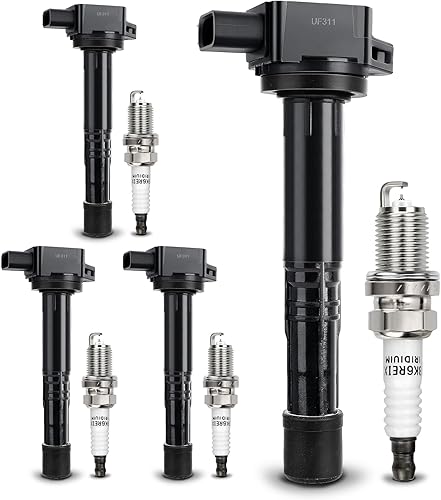 Vista 67 de Paquetes de bobina de encendido UF549 y bujía de iridio doble 9029, para Nissan Altima Versa Sentra Rogue Cube NV200 Pathfinder Infiniti FX50 M56