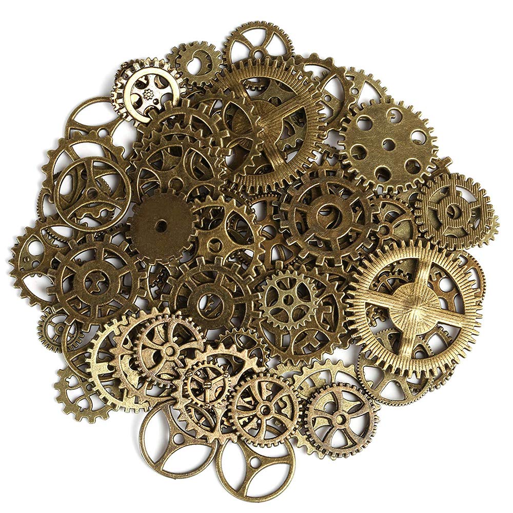 Steampunk Gears, 50 Grammi Cogs and Gears Assortiti Antico Steampunk