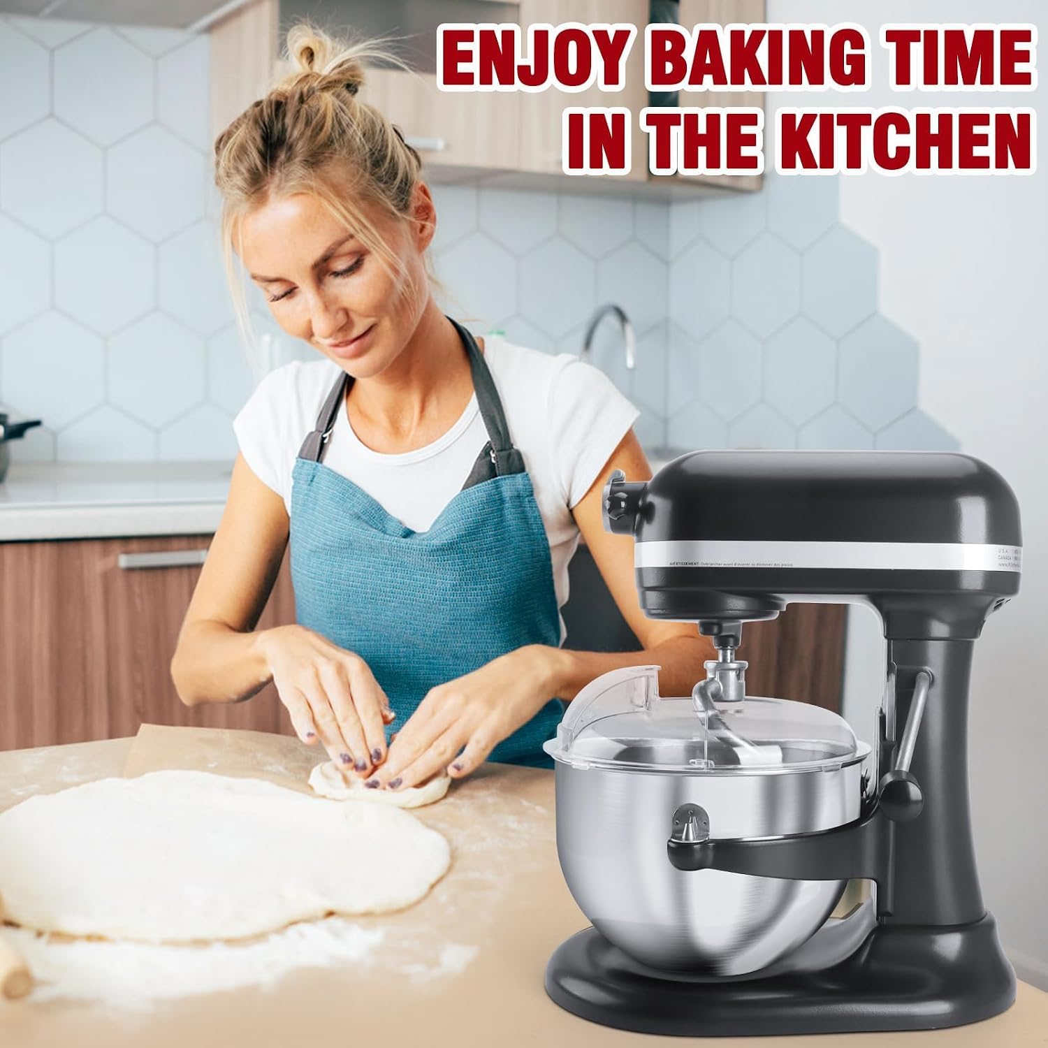 Pouring Shield for KitchenAid 6-7QT Tilt-Head Mixer,Only for Stainless Steel Bowl,Safety Secure Fit Splash Guard for Kitchen Aid Stand Mixer,Kitchen Aid Accessories and Attachments