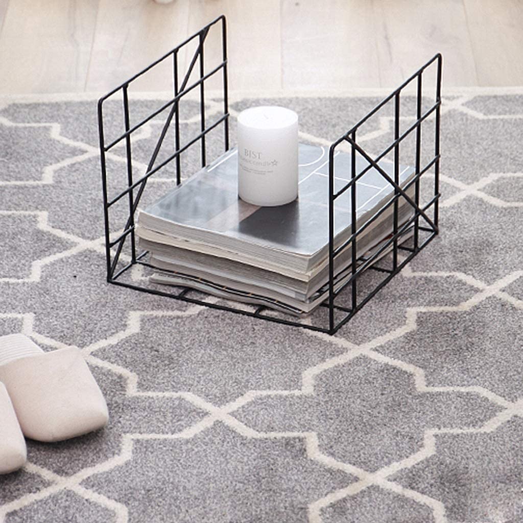 Indian Decor 2212 Magazine Racks Bookshelf Magazine Rack Newspaper Rack Black Metal Wrought Iron Home Multi-Function Storage Rack Rack - Black-image-12