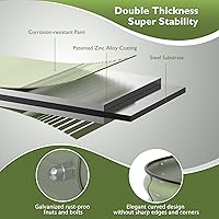 Vista 3 de Kit de Cama de Jardín Elevada, Caja de Plantación Galvanizada de 6 x 3 x 1 pies para Exteriores con Bordes de Seguridad, Camas Elevadas de Metal