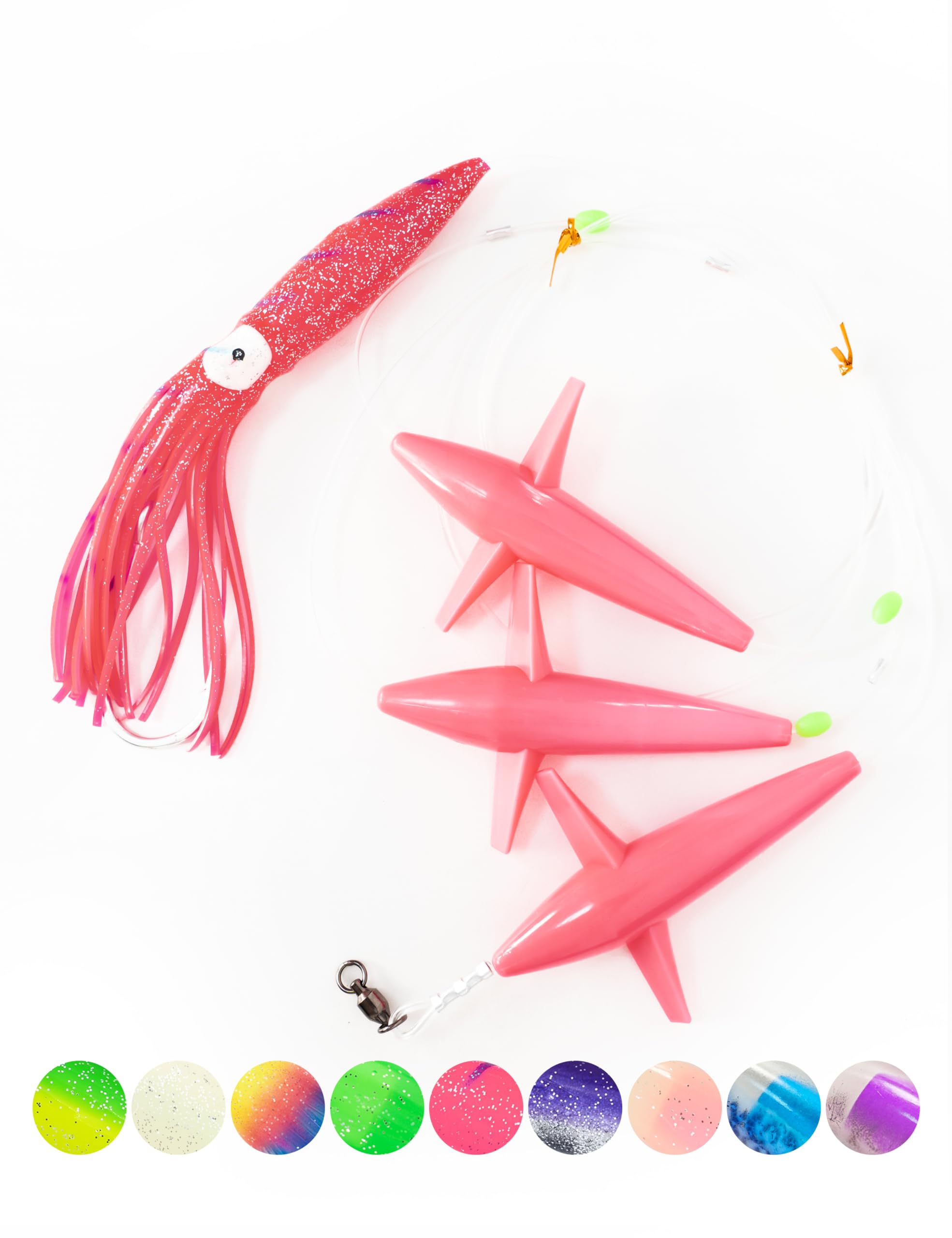 BLUEWING Fishing Daisy Chain Big Game Bulb Squid Trolling Bird Tuna Lures Fish Teasers for Marlin Sailfish