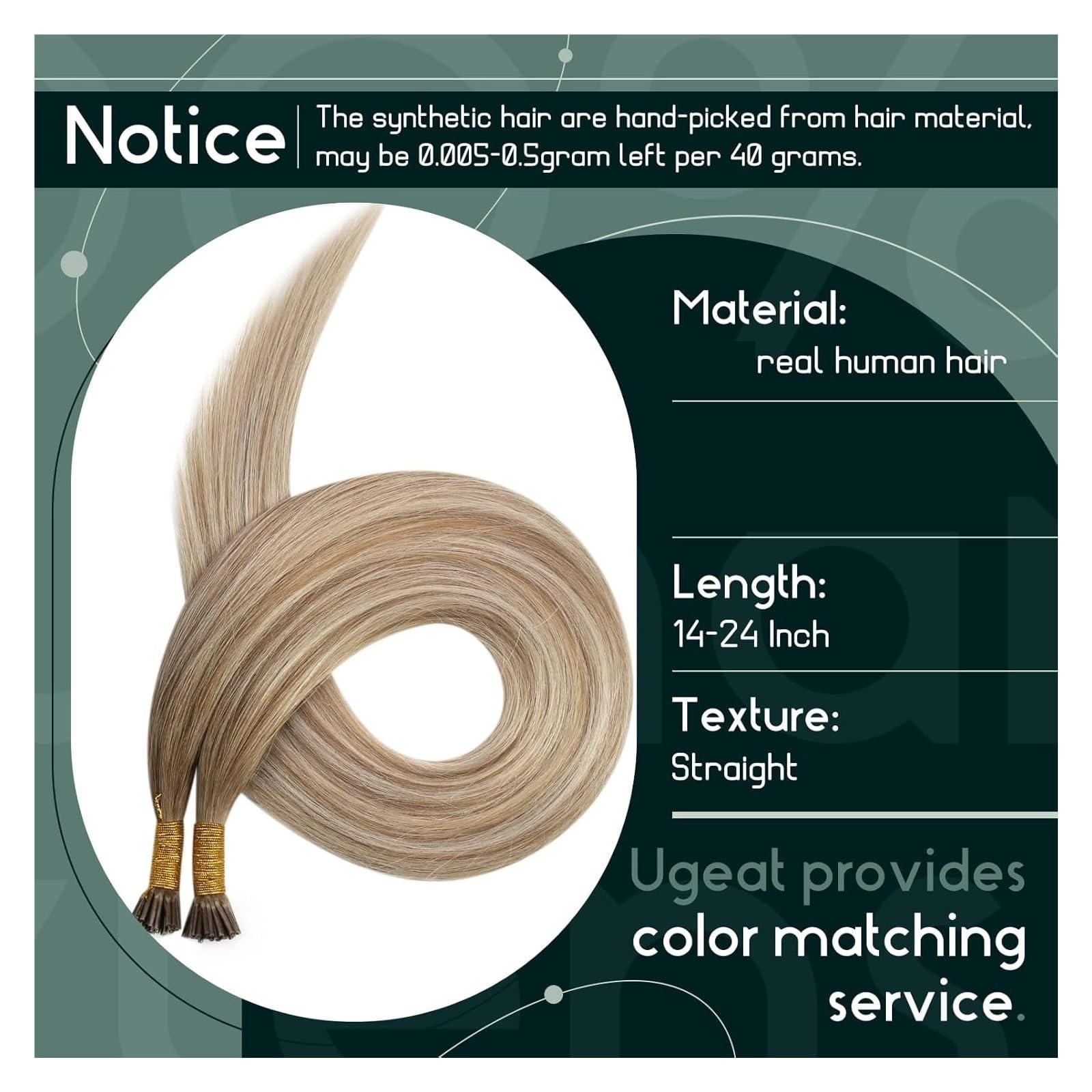 Extensions De Cheveux I Tip Fusion Capsule Kératine 14-22 Pouces Humains Naturels Facile à Utiliser(9a-60-9a,16inches)