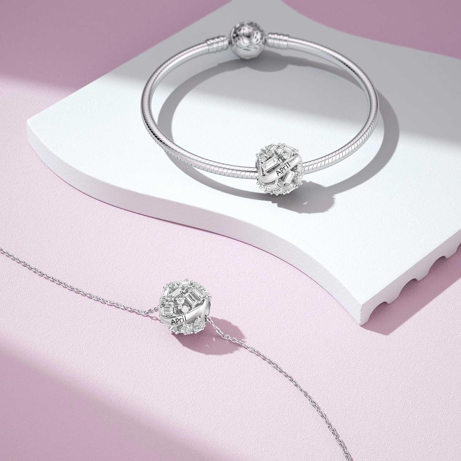 SEVENWELL Birthstone Charms for Charms Bracelet, 925 Sterling Silver 5A Cubic Zirconia Openwork Bead, Birthday Mother's Day Christmas Jewelry Gifts for Women, Jan-Dec Charm - Image 2