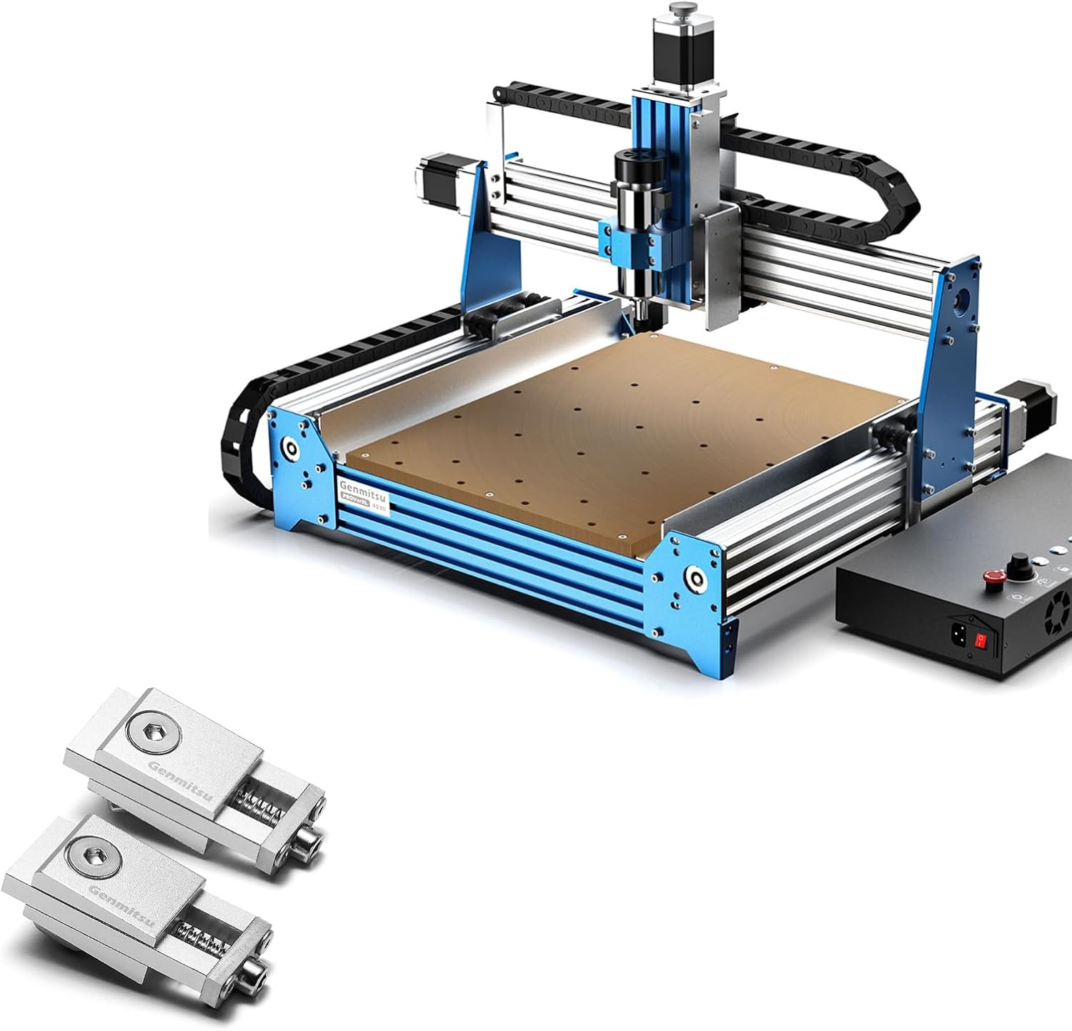 Genmitsu CNC Router Machine PROVerXL 4030 for Wood + 2PCS Upgrade Aluminum Mini Vise Clamp Toe Clamp