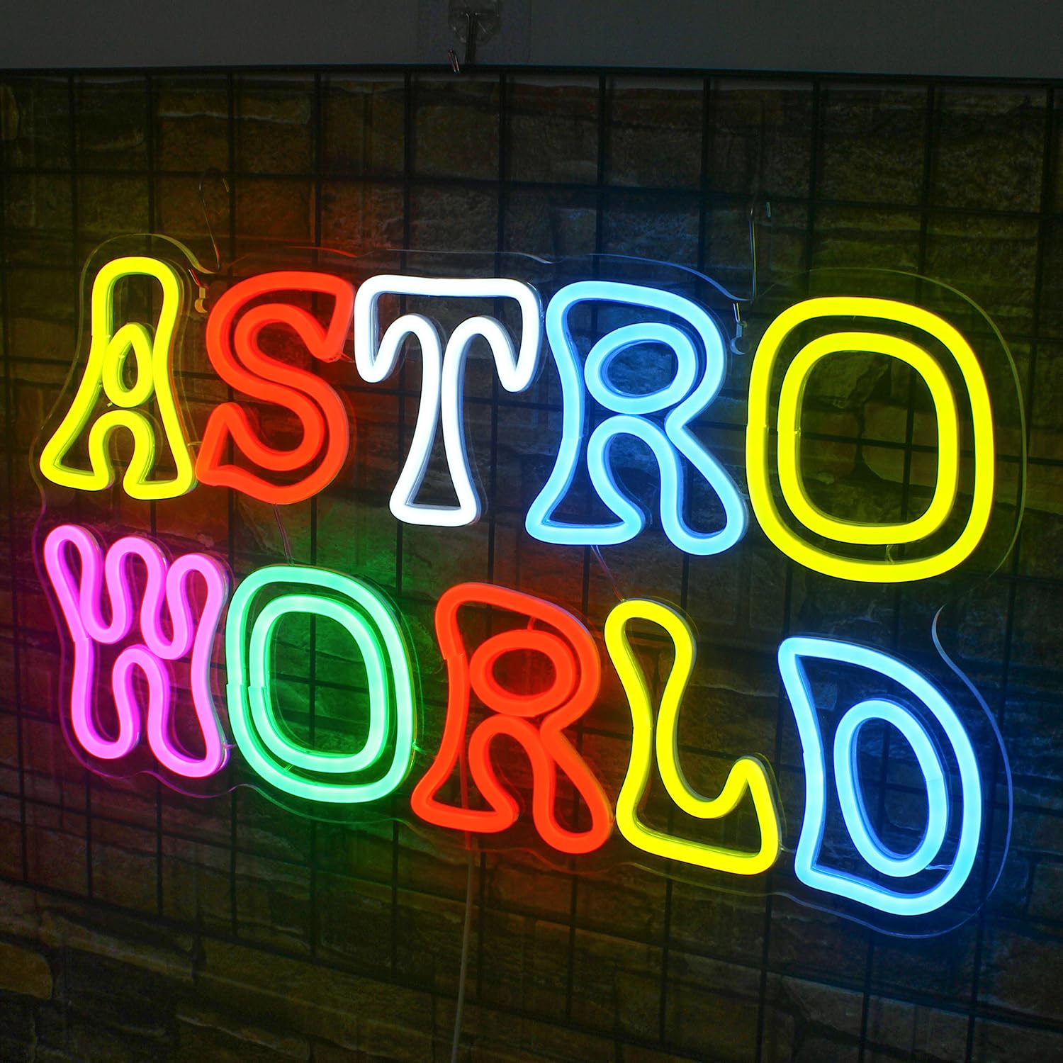 Astro World Neon Sign Letter Neon Signs for Wall Decor Colorful Led Sign USB Powered Neon Lights for Bedroom Livingroom Bar Game Room Astronomy Club Party Teens Gifts